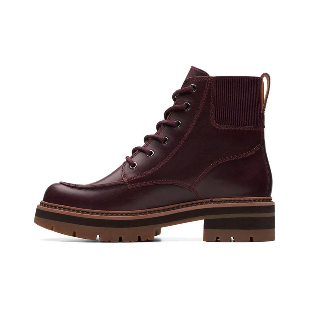 Clarks Orianna Mid Leather Boot, Red - Picture 2 of 4